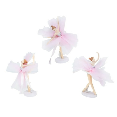 BESTOYARD 3 Sets of Ballerina Cake Decorations for Birthday Cake Decorations Girls Made of Pink Plastic