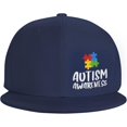 thumbnail image 2 of Autism Awareness Snapback Flatbrim Cap,Adjustable Jeans Caps Adjustable Denim Trucker Peaked Hats Mens/Womens, 2 of 4