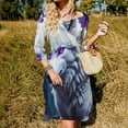 thumbnail image 3 of Mystic Wolf in Enchanted Forest Flare Dress Square Neck Dress Elegant Female Fashion Printed Dress, 3 of 9