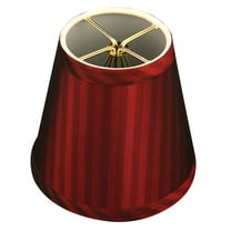 Royal Designs Empire Flame Clip On Chandelier Lamp Shade, Burgundy Stripe, 3" x 5" x 4.5"