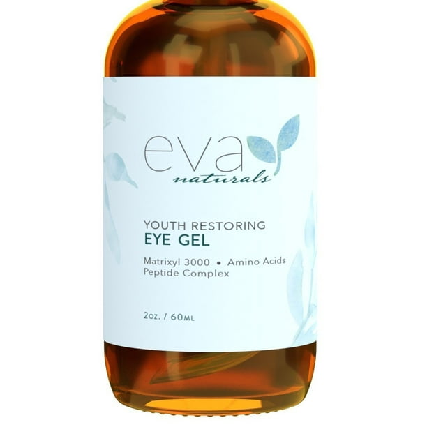 Eva Naturals Eye Gel - Luxurious Hydrating Under Eye Cream For Dark Circles  and Puffiness, Bags, Crows Feet, Wrinkles - With Hyaluronic Acid 