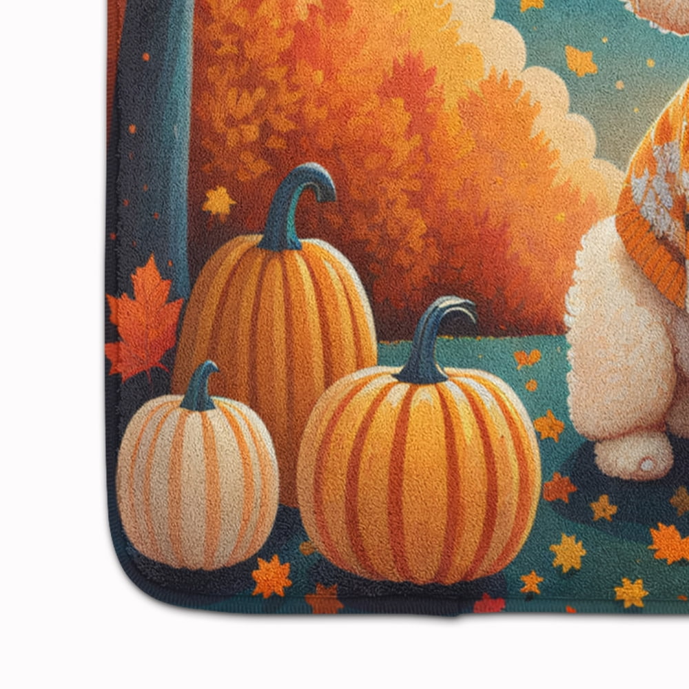 Poodle Fall Memory Foam Kitchen Mat 27 in x 19 in