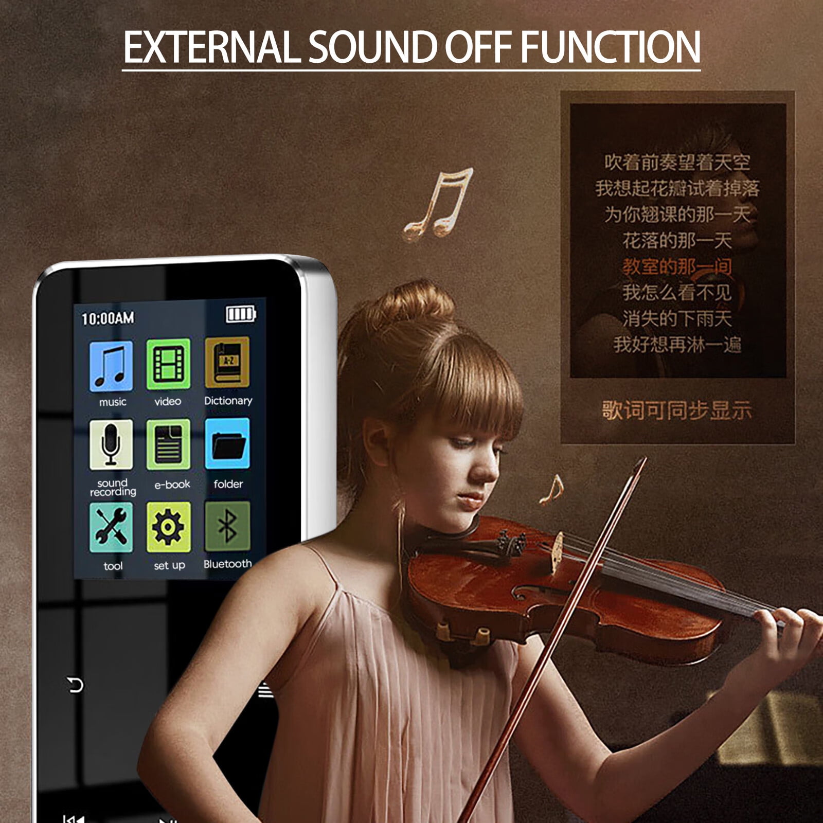 Bluetooth Mp3 Player, Video MP3 Mp4 Music Player With Speake, 1.
