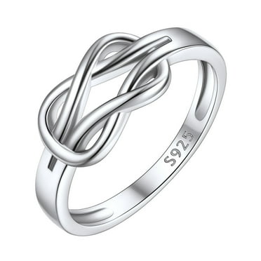 ChicSilver Mother Daughter Ring, Daughter Gifts from Mom, S925 Sterling Silver Knot Ring Dainty Stackable Rings Bands for Women Promise Rings for Her Jewelry Birthday Gifts
