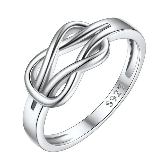 ChicSilver Mother Daughter Ring, Daughter Gifts from Mom, S925 Sterling Silver Knot Ring Dainty Stackable Rings Bands for Women Promise Rings for Her Jewelry Birthday Gifts