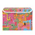 thumbnail image 7 of Yayeee Collapsible Storage Bin with Lid Fabric Closet Decorative Basket with Handles, Art City, 7 of 7