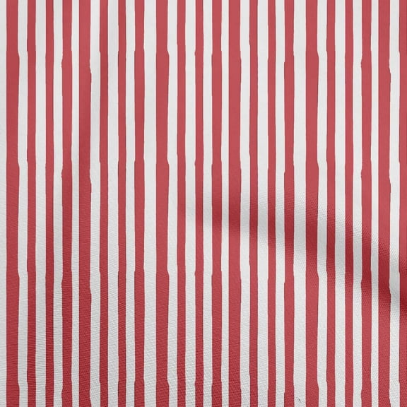oneOone Polyester Lycra Red Fabric Stripes Quilting Supplies Print Sewing Fabric By The Yard 56 Inch Wide