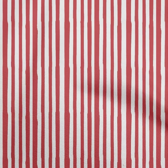 oneOone Cotton Silk Red Fabric Stripes Sewing Craft Projects Fabric Prints By Yard 42 Inch Wide