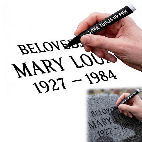 Golden Tombstone Marker Pen for Restoring Faded Grave Inscriptions, Waterproof Stone Touch-up Pen, Versatile Outdoor Labeling Pen