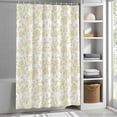 thumbnail image 3 of Yellow Pastoral Flower Fabric Shower Curtain Farmhouse Floral Washable Shower Curtains for Bathroom, Waterproof Bath Curtain with Hooks Home Decor 72x72in, 3 of 8