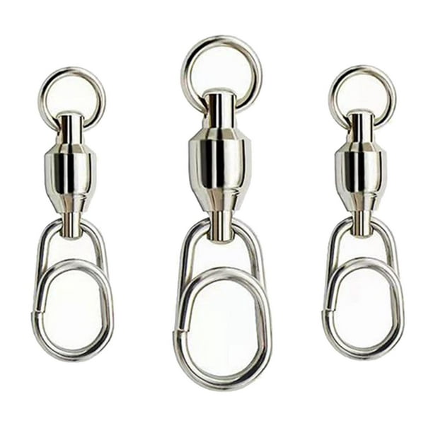 tredstone Effective Stainless Steel Ball Bearing Fishing Swivel with Snap  Clip Connector Type 4 1Set