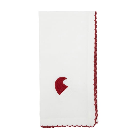 Saro Lifestyle Jolly Joy Whip Stitch Santa Hat Napkin (Set of 4)
