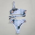 thumbnail image 3 of Traje de baño tipo bikini HUOGUO Tie-dye con estampado dividido para mujer, 3 of 3