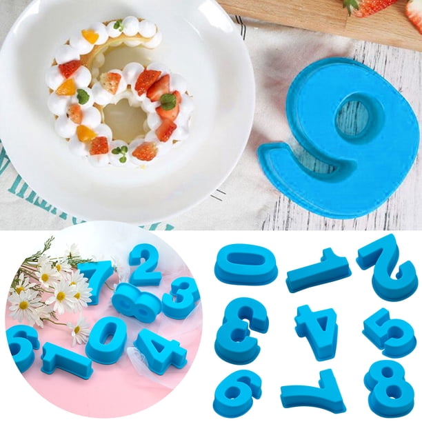 Molde Number Cake - molde de silicona 6,9x10cm para postres de cumpleaños, molde antiadherente para pizza, moldes flexibles caseros para pasteles, chocolates, gelatinas, jabones