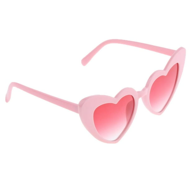 Gafas de sol de amor en forma de gafas de estilo retro vintage para mujer Rosado