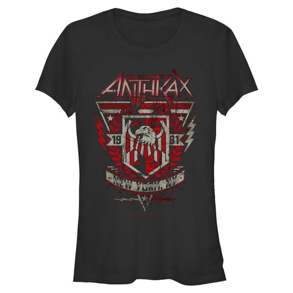 Juniors Anthrax Distressed Eagle 1981 T Shirt