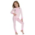 thumbnail image 3 of Cudlie Girls’ 4-Piece Pajama Set – Long Sleeve Cotton Blend Sleepwear, 2 Tops and 2 Pants, Fun Prints – Ballerina– Size 4T, 3 of 10