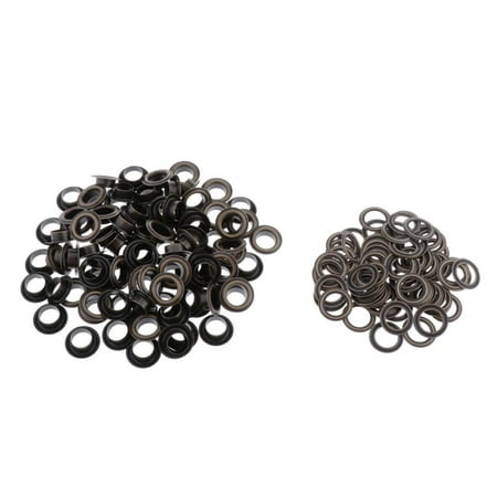 

100 Pairs of Washers Eyelets Eyelets for Clothing Scrapbooking Bags - Black 10mm