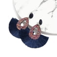thumbnail image 3 of Wedding Bridal Big Fashion Jewelry Bohemia Colorful Charm Statement Fringe Earring Sequin Glitter Dangle Geometric Fringe Earrings Sequin Tassel Earrings GREEN, 3 of 8