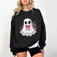 thumbnail image 2 of Chandail en Molleton Imprimé Fantôme pour Femmes Chandail Léger et Chaud Blouses Col Rond Manches Longues Ultra Doux Texturé Tenues de Printemps 2025 Chandail Automne Hiver Vêtements, 2 of 4