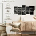 thumbnail image 4 of Elephant Stock Chicago City Monochrome Wall Art - Horizontal Multi Panel Canvas - 5 Pieceliving Room Wall Decor - Photography City Multi Panel - Gray And Black Decor - 34" x 16", 4 of 4