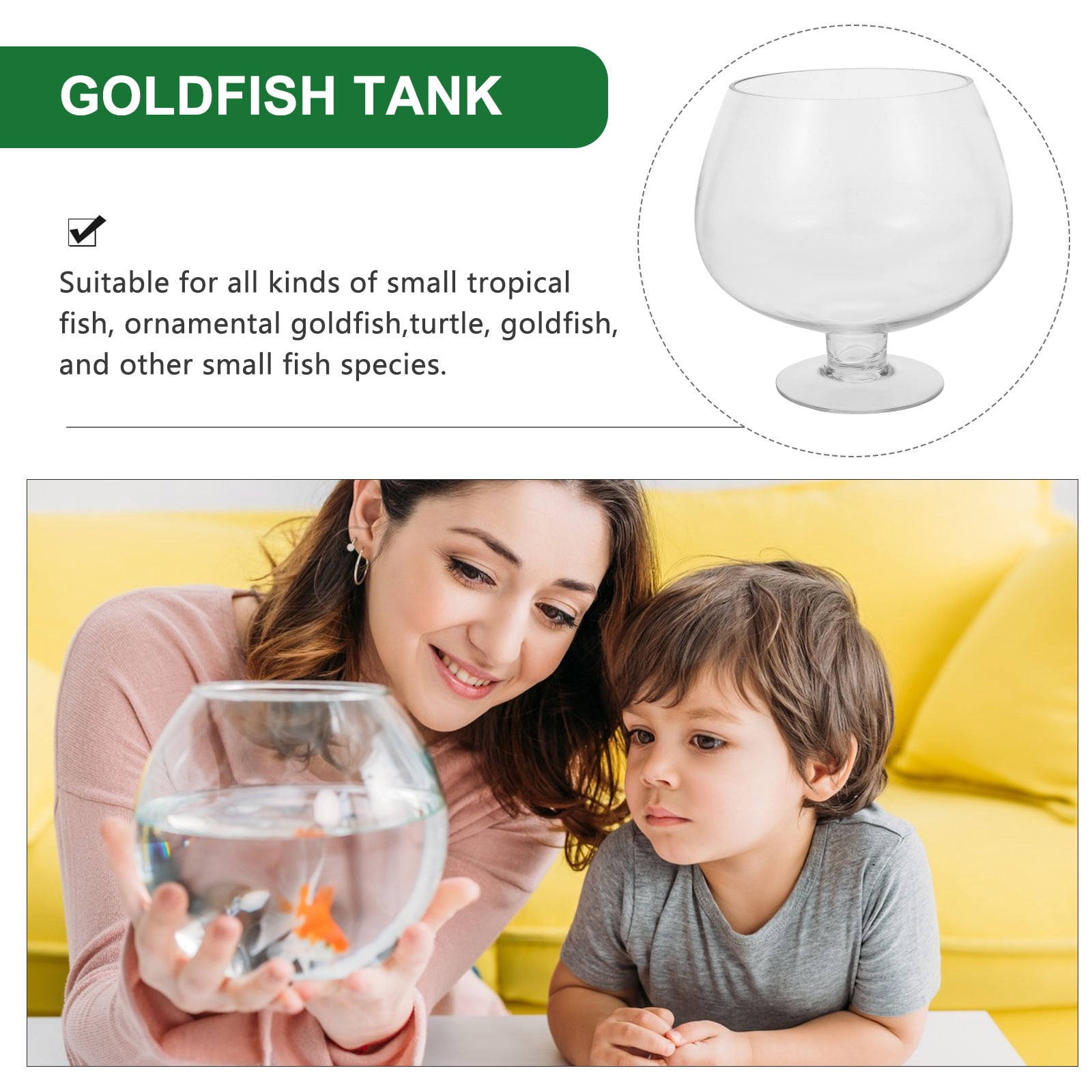 GOOHOCHY Betta Fish Tank Transparent Pet 1Set Desktop Decor