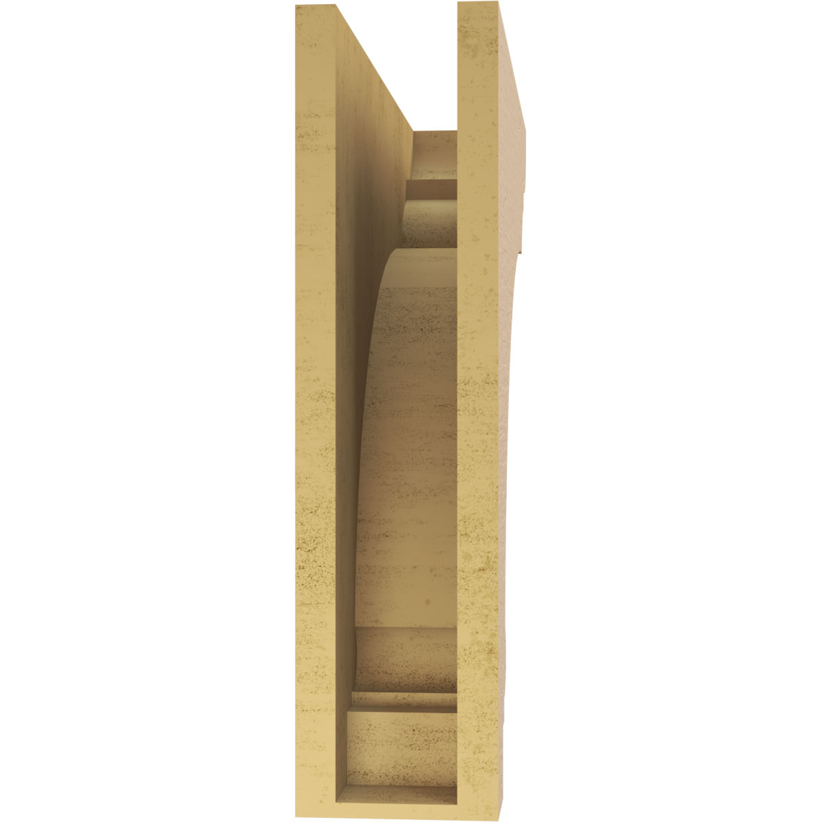 5"W x 20"D x 20"H Thin Hughes Rough Cedar Woodgrain TimberThane Corbel, Primed Tan