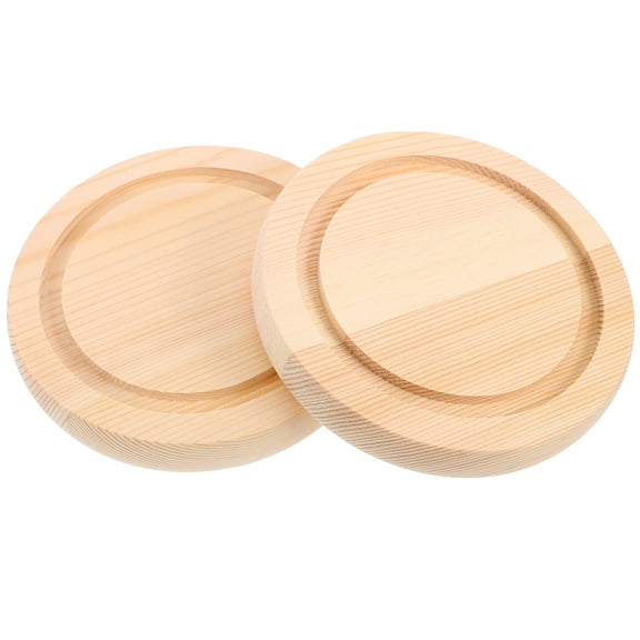 Masteelf 2pcs Glass Bell Jar with Wooden Base Tray for Flower Pot Bottom, Globe Display Dome for Dried Flowers and Decor