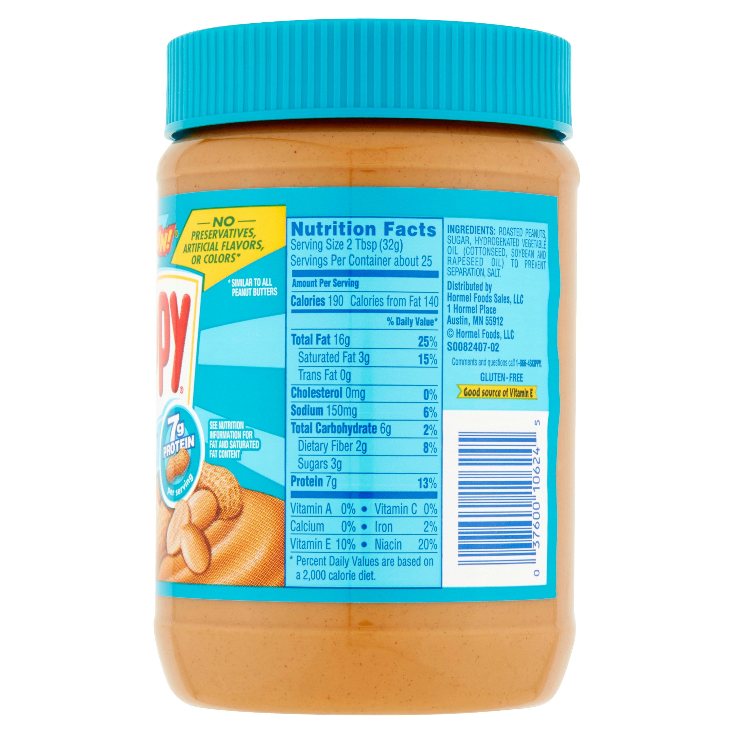 how many calories in natural peanut butter