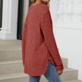 thumbnail image 6 of Lixiuxyad Women's Fashion Long Sleeve Tops Casual Round Neck Ladies Lightweight Top Trendy Flowy,Red L, 6 of 7