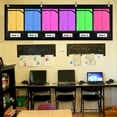 thumbnail image 2 of Colorful 6-Pocket Wall Pocket Chart with Labels for Easy Homework & File Organization - Durable Hanging Storage Bag for Classroom Management, Includes TAB Cards, Fits 8"x11" Papers, 2 of 8
