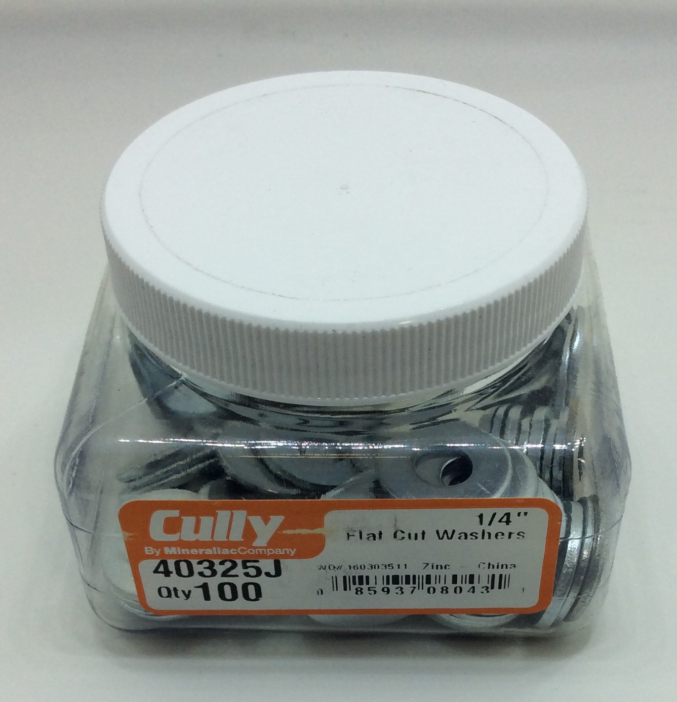 Cully 40325J 1/4 ZP FLAT CUT Washer (100Pack)