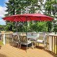 thumbnail image 5 of 15 ft Triple-size Patio Umbrella w/Base Included - Market Extra-Large Double Sided Umbrella - Twin-size Patio Parasol w/Easy Crank & 12 Strong Ribs & Ventilation Openings, Navy Blue, 5 of 9