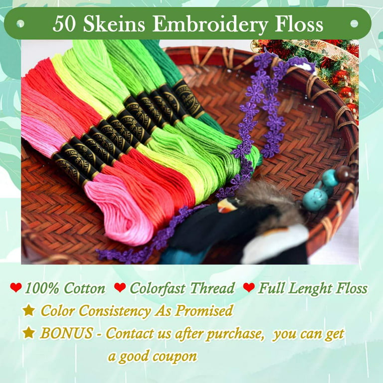 50 Colors Embroidery Thread Cross Stitch Thread Cotton - Temu