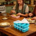 thumbnail image 5 of Lenkho Silicone Bento Lunch Box - 4-Compartment Divided Food Storage Containers with Lids - Stackable & Leak-Proof, BPA-Free - Perfect for Meal Prep, Fruits, Snacks and Fridge Organization, 5 of 5