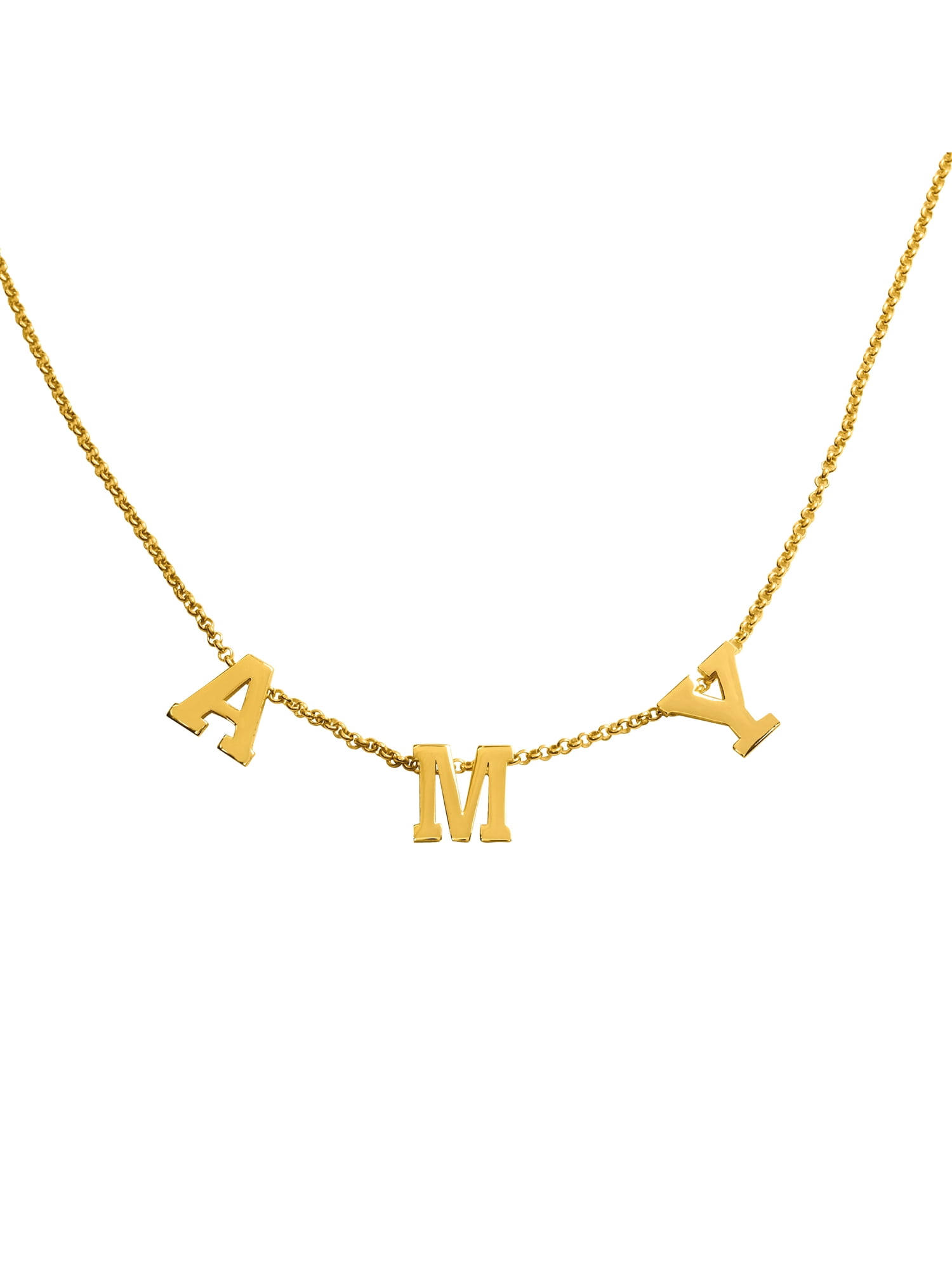 Personalized Three To Nine Block Initials Necklace