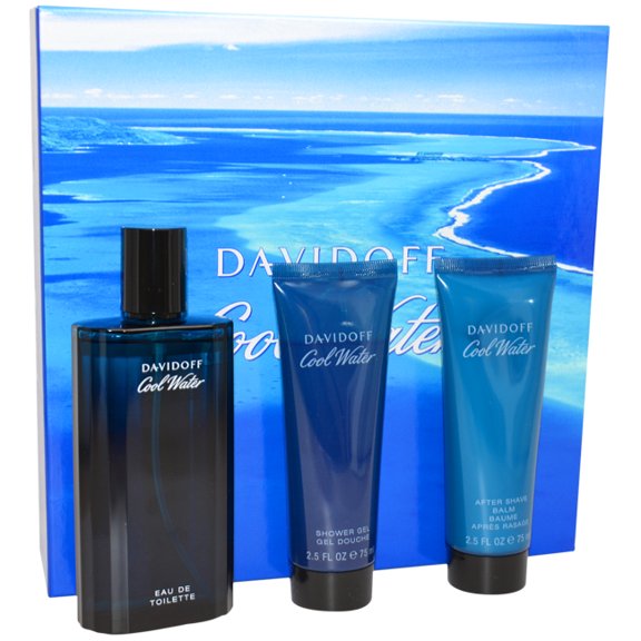 Cool Water by Zino Davidoff for Men - 3 Pc Gift Set 4.2oz EDT Spray, 2.5oz Shower Gel, 2.5oz After S