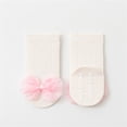 thumbnail image 4 of Girls Cotton Knee Socks with Not Slip Bottom & Lovely Lace Bowknot Learn to Walk Socks Not Skid Socks for Ages 1 to 5, 4 of 9