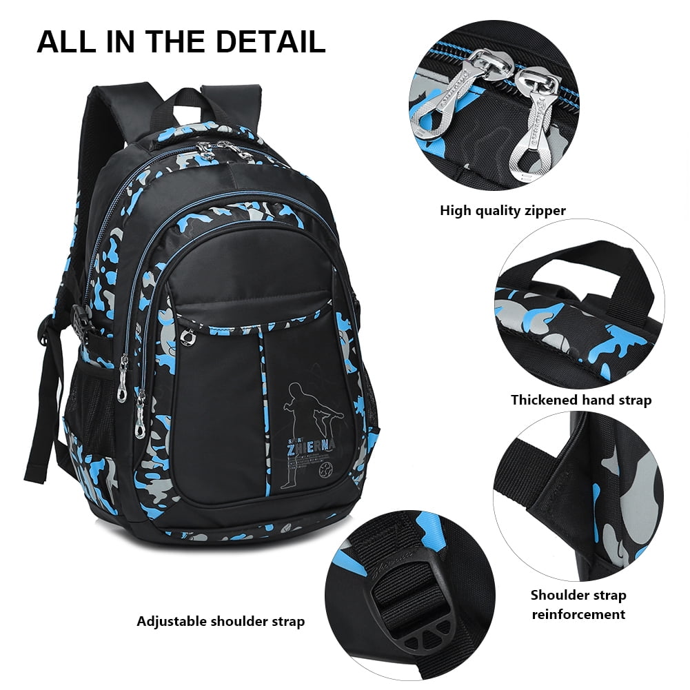 Forestfish Camo Green Backpack Set for Teen with Lunch Bag and Pencil Case Water Resistant Lightweight Large Bookbag