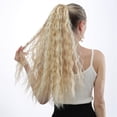 thumbnail image 2 of Ponytail Extension,Jademall 22inch Synthetic Corn Wavy Long Ponytail for Women Hairpiece Wrap On Clip Hair Extensions Pony Tail Hairpiece for Women-Gold, 2 of 9