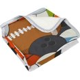 thumbnail image 3 of SKYSONIC Velvet Plush Throw Thermal Blanket - 4x5FT - Sports Colorful Balls Printed for Couch Bed Sofa Car, 3 of 5