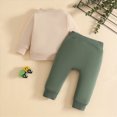 thumbnail image 6 of NOLDARES Baby Boy Fall Clothes Boys Fall/Winter Embroidery Long Sleeve Elastic Waist Everyday Outfit Set 2Pcs(T217-Green), 6 of 6