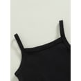 thumbnail image 5 of Seyurigaoka Toddler Baby Girls Sling Playsuits Solid Color Spaghetti Strap Sleeveless Jumpsuits Summer Casual One-Piece Romper Pants Clothes, 5 of 7