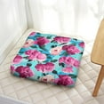 thumbnail image 3 of Boho Floral Floor Pillow Large 22 Inch Square Cushion, Rustic Floral Print, Dutch Velvet for Lounge & Reading Nook, 3 of 7