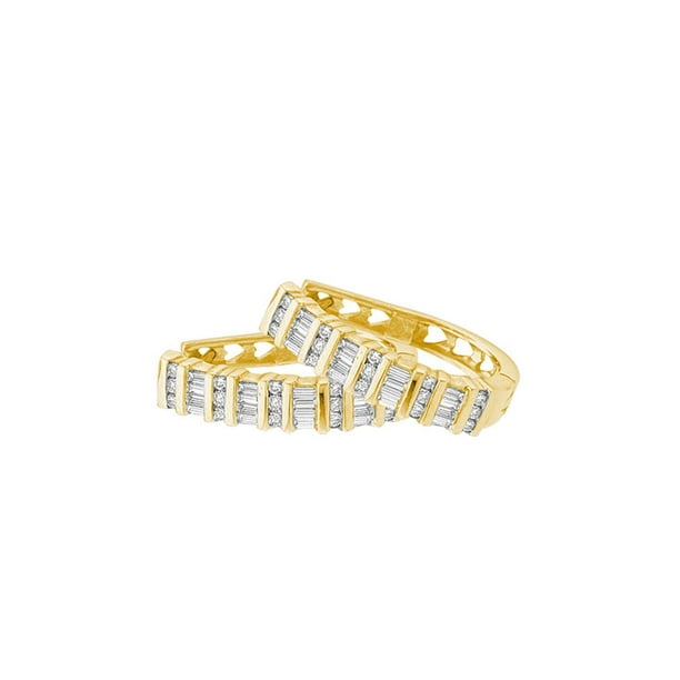 Diamond2Deal - Yellow-tone 925 Sterling Silver Baguette Diamond Diamond2Deal - Yellow-tone 925 Sterling Silver Baguette Diamond