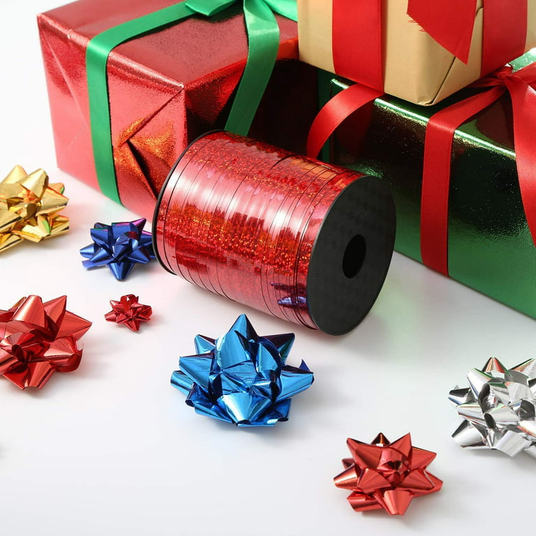 DanceeMangoos Gift Ribbons 4pcs Merry Christmas Printing Ribbon Burlap  Curling Gift Ribbon for Gift Wrapping and Holiday Decorations Nativity  Decor 