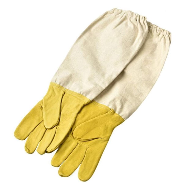 Manga De Protección De Manos Antipicaduras 1 par de guantes de apicultor algodón cuero apicultura mangas anti abeja amarillo Ehuebsd Libre de BPA