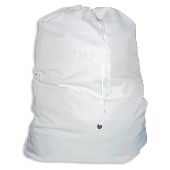 Extra Heavy Duty Drawstring Laundry Bag, Large, White