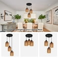 thumbnail image 6 of Garwarm 3-Light Rattan Pendant Light, Farmhouse Boho Hanging Light Fixture with Hand-Woven Wicker Shades for Dining Room, Kitchen Island, Bedroom, Living Room, Foyer, Hallway, 6 of 11