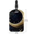 thumbnail image 6 of Square 2Pack PU Leather Golden Moon Cruise Luggage Tag with Privacy Cover and Name ID Tag for Travel Handbags Backpacks Luggage Tags, 6 of 6